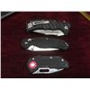 Image 14 : 3 Folding Knives: Proelia 3 3/4" (8 1/2" Overall); Ganzo 3 3/4" (8"); Mantis 2 1/4" (6")
