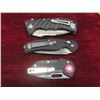 Image 15 : 3 Folding Knives: Proelia 3 3/4" (8 1/2" Overall); Ganzo 3 3/4" (8"); Mantis 2 1/4" (6")