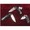 3 Folding Knives: Proelia 3 3/4" (8 1/2" Overall); Ganzo 3 3/4" (8"); Mantis 2 1/4" (6")