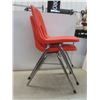 Image 10 : 2 Stackable Orange Chairs.