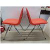 Image 2 : 2 Stackable Orange Chairs.