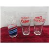Image 4 : 2 Glass Decanters; Assorted Branded Glasses — Coca-Cola, Pepsi, Coors, Pilsner, Samuel Adams.