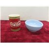 Image 7 : 5-Piece Pyrex: Mixing Bowls, Refrigerator Dish, Pie Plate, Grindley Bowl, Coca-Cola Cup
