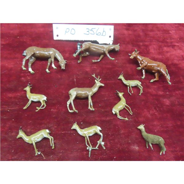 10 Metal Toy Animals.