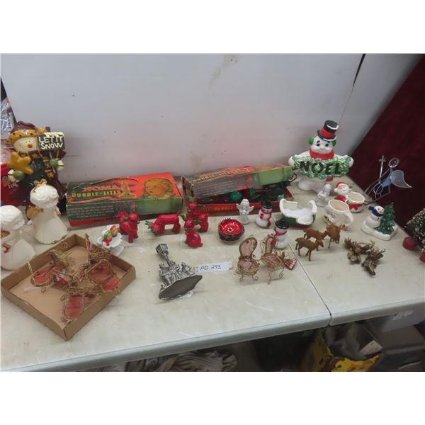 Christmas Décor — Vintage Noma Bubble Lights, Candle Holder, Ceramic Figurines and More!