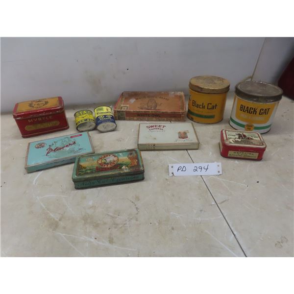 Tobacco Tins; Cigar Box; Ronson Lighter Fluid; Stag Gun Oil and More