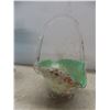 Image 12 : Hand-Blown Glass Vase; Art-Glass Basket And Bowl.