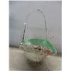 Image 8 : Hand-Blown Glass Vase; Art-Glass Basket And Bowl.