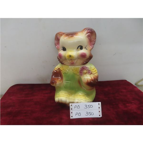 Vintage Teddy Bear Cookie Jar, 1950s.