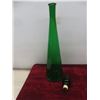 Image 2 : Vintage Emerald-Green Genie-Bottle Decanter And Amberina Stretch Art-Glass Pitcher.