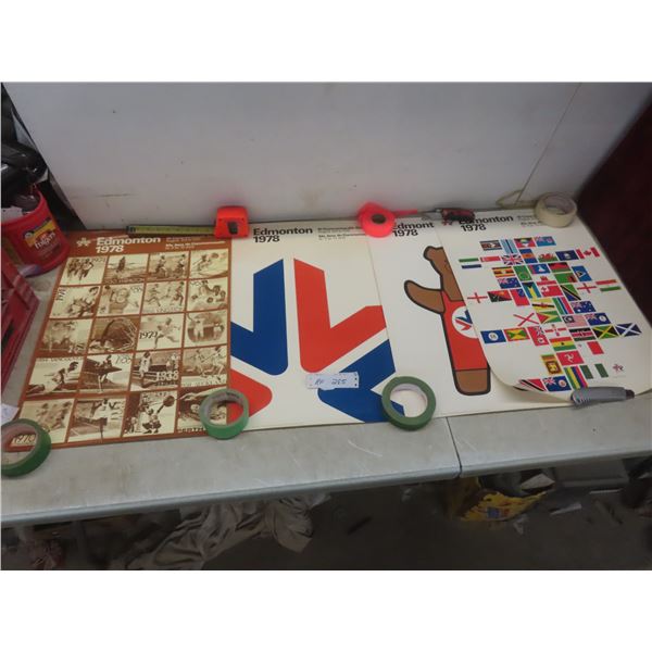 4 1978 Commonwealth Games Posters, 23 1/2  x 16 1/2 .