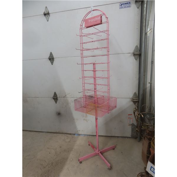 Orchid Store Display Swivel Metal Rack With 2 Removable Baskets.