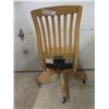 Image 6 : Rolling Swivel Wooden Office Chair With Brass Plaque, "Algoma Steel Corp."