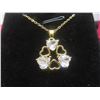 Image 2 : New 14K Gold-Plated Heart Necklace With 2.25 TCW Heart-Cut Cubic Zirconia, Adjustable 16-18" Chain.