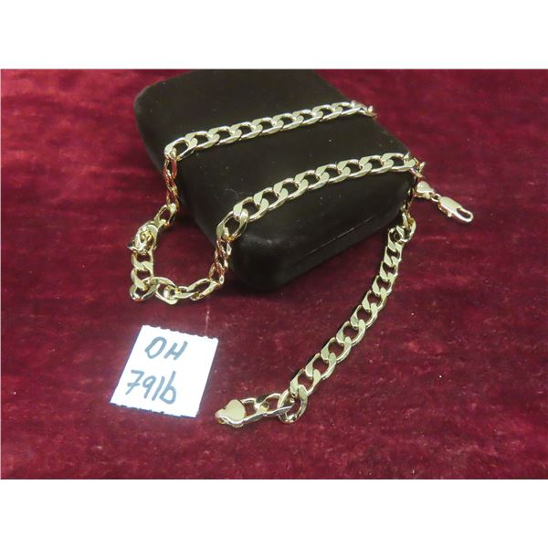 New 18K Gold-Plated 8.0 mm Cuban-Link Necklace, 20" Long.