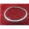 Image 4 : New Platinum-Plated 2.5 mm Princess-Cut Tennis Bracelet, Adjustable 7"-8".