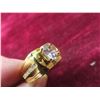 Image 7 : New 14K Gold-Plated 1.0 ct Cubic Zirconia Men’s Ring, Resizable.