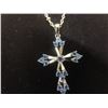 Image 6 : New 18K Gold-Plated 32.0 mm Cubic Zirconia Cross Necklace With 17" Chain.