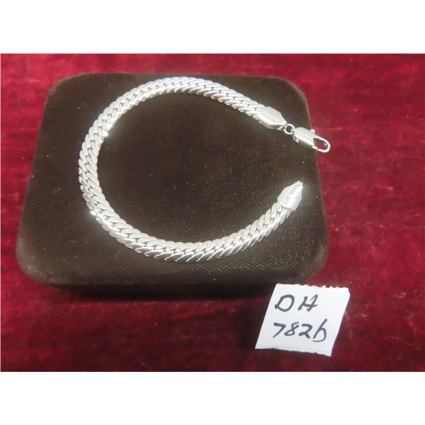 New Platinum-Plated Serpentine Bracelet, 7.5" Long.