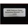 Image 5 : New Platinum-Plated Serpentine Bracelet, 7.5" Long.