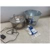 Image 10 : 2 Sets Of Patio Lights, Garden Gnome, Water Fountain, Dog Bowl, And Corona Pail.