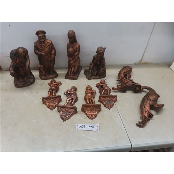 Coppercraft Decor Figures - Hunter, 13 1/4", and Wall Art