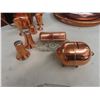Image 4 : Copper Servingware - Pitcher, Candle Holders, Salt And Pepper, Butter Dish, And More.