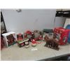 Assorted Christmas Decor - Musical Winter Globe, Snowman Cookie Jar, Welcome Sign, And Tote.