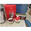 Image 5 : Assorted Christmas Decor - Musical Winter Globe, Snowman Cookie Jar, Welcome Sign, And Tote.