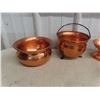 Image 5 : Copper Decor - Candle Holders, Napkin Holder, And Planters.