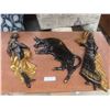 Image 1 : 3 Markscraft Spanish-Theme Wall Plaques - Matador, Bull, And Senorita; 1950s-60s; Tallest 31".