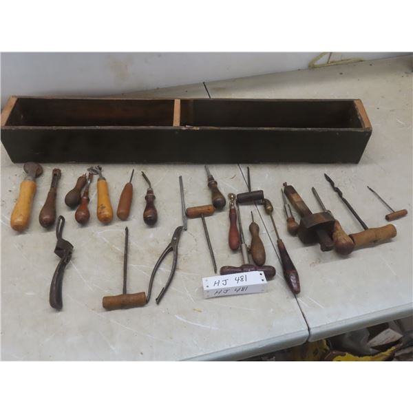 Box Of Leather Tools.