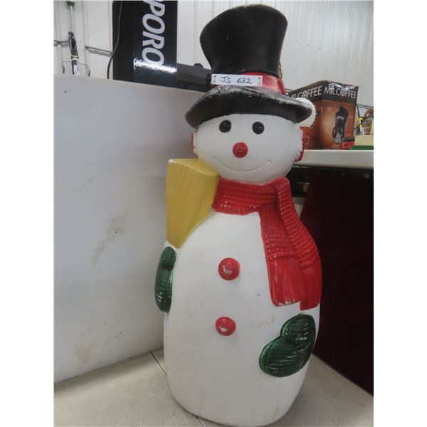 Snowman Blow Mold With Light, 40  Tall.