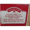Image 3 : 6 Ft 5" Pre-Lit Flocked Frisco Pine Tree.