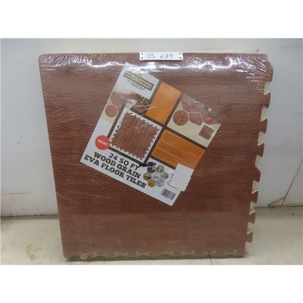 New Wood-Grain EVA Floor Tiles, 24 Square Feet