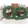 Image 1 : 2 Extra-Large Christmas Wreaths With Lights, 36" Diameter.