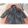 Image 8 : Danier Leather Coat, Size Small, With Detachable Hood.