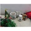 Image 10 : Assorted Christmas Decorations - Wreaths, Stockings, Garland Lights, Tree Ornaments, And Shelf