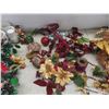 Image 11 : Assorted Christmas Decorations - Wreaths, Stockings, Garland Lights, Tree Ornaments, And Shelf