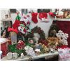 Image 1 : Assorted Christmas Decorations - Wreaths, Stockings, Garland Lights, Tree Ornaments, And Shelf