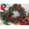 Image 2 : Assorted Christmas Decorations - Wreaths, Stockings, Garland Lights, Tree Ornaments, And Shelf
