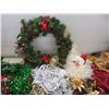 Image 7 : Assorted Christmas Decorations - Wreaths, Stockings, Garland Lights, Tree Ornaments, And Shelf