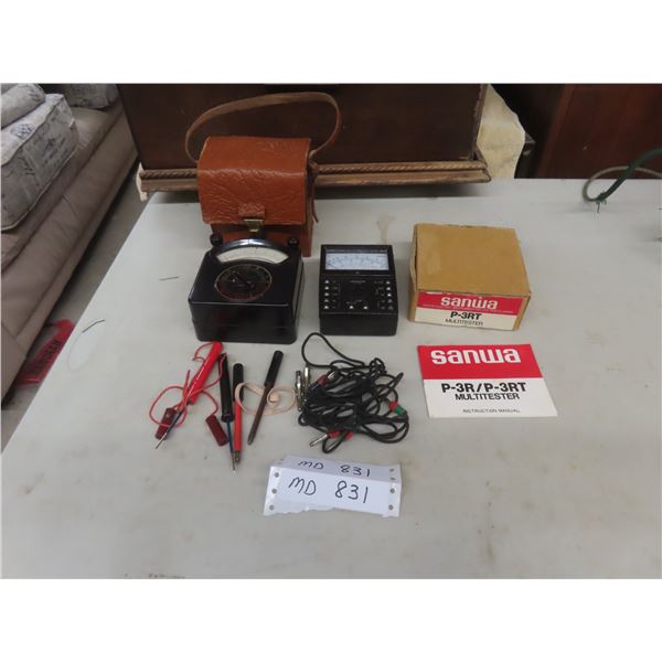 Vintage Bakelite Multimeter With Leather Case And Probes; Plus Armac P-3K Multimeter With Original