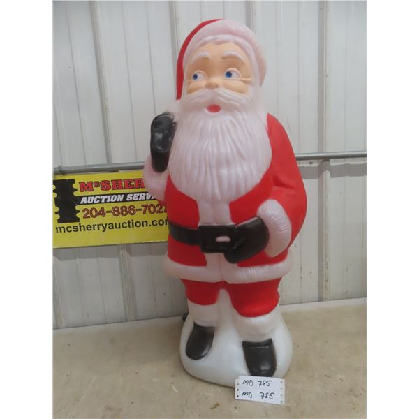 Vintage Santa Blow Mold With Light, 32" Tall.