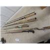 Image 8 : 5 Fishing Rods And 4 Vintage Reels - Johnson Century 100A/100B, Zebco 404LE, And Sigma 035 Pro.