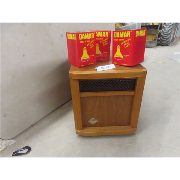 Sola Comfort Heater, Model KD-8000 - 1500 Watts With 3 Extra Infrared Heat Lamps.