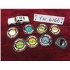 Image 1 : 8 Mattel Hot Wheel Collector Buttons (1969) And A Highway Patrol Car.