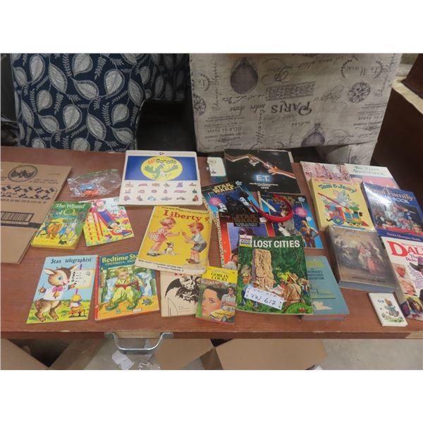 Assortment - Children’s Books, Star Wars Colouring Books, E.T. 1983 Calendar, Liberty 1937