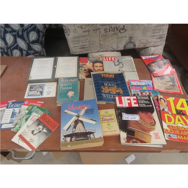 Assorted Magazines - Life (1940), Time (1968, 1972), Manitoba Phone Book (1981), Toastmaster