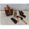 Image 1 : Esquire Redwood Shoe-Shine Box With Accessories.